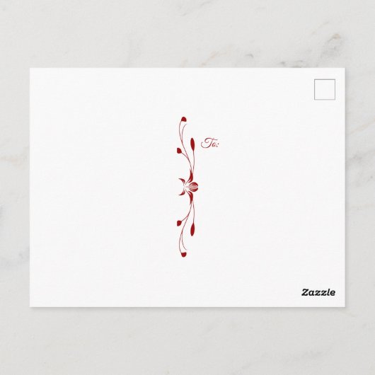 Rood en Wit Waterverf Landelijke Keuken Briefkaart (Achterkant)