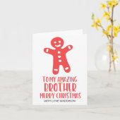 Rood en wit Wenskaart voor mijn broer Kaart (Gele Bloem)