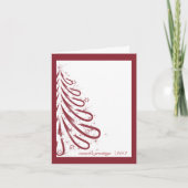Rood en wit Winter Zakelijke Kerst Kaart (Voorkant)