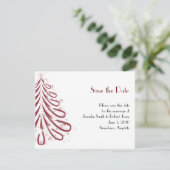 Rood en wit winterhuwelijk sparen de Datum Save The Date (Staand voorkant)
