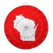 Rood en wit Wisconsin Dartbord (Voorkant)