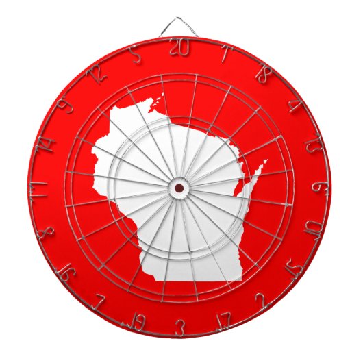 Rood en wit Wisconsin Dartbord (Voorkant)