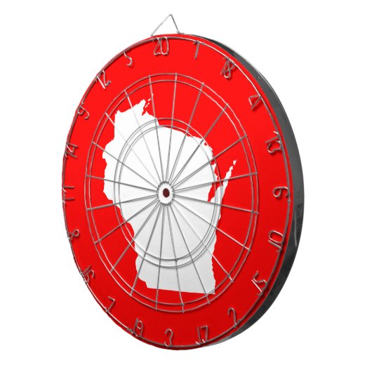 Rood en wit Wisconsin Dartbord (Voorkant Rechts)