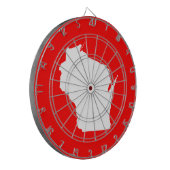 Rood en wit Wisconsin Dartbord (Voorkant Links)