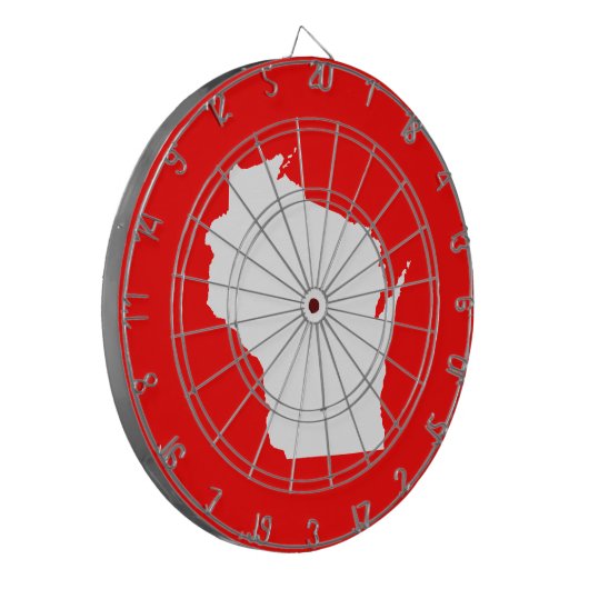 Rood en wit Wisconsin Dartbord (Voorkant Links)