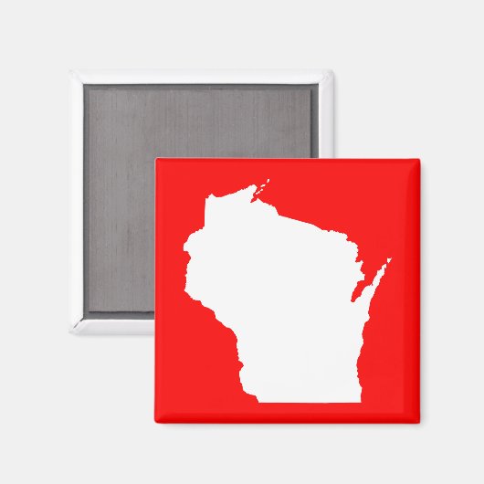 Rood en wit Wisconsin Magneet (Voorkant / Achterkant)