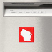 Rood en wit Wisconsin Magneet (Insitu (Vaatwasser))