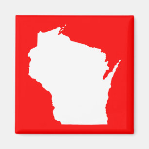 Rood en wit Wisconsin Magneet