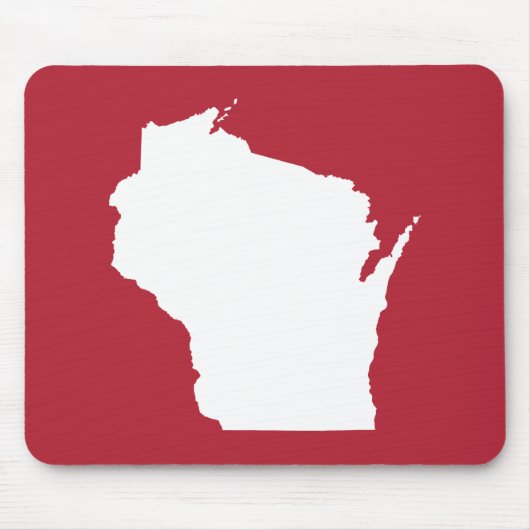 Rood en Wit Wisconsin Vorm Muismat (Voorkant)