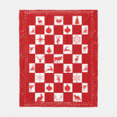 Rood en wit Woodland Fleece Blanket (Voorkant)