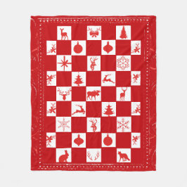 Rood en wit Woodland Fleece Blanket