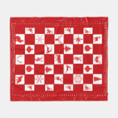 Rood en wit Woodland Fleece Blanket Deken (Voorkant (Horizontaal))