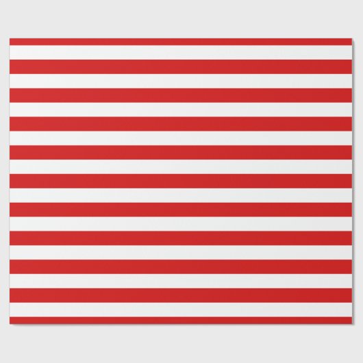 Rood en wit XL Stripes Patroon Cadeaupapier (Vlak)