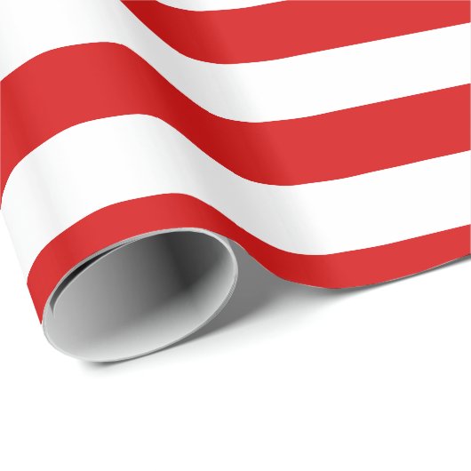 Rood en wit XL Stripes Patroon Cadeaupapier (Rol Hoek)
