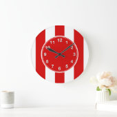 Rood en wit XL Stripes Patroon Grote Klok (Huis)