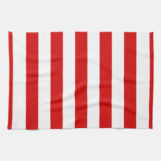 Rood en wit XL Stripes Patroon Theedoek (Horizontaal)