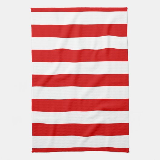Rood en wit XL Stripes Patroon Theedoek (Verticaal)