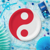 Rood en Wit Yin Yang Papieren Bordje (Feest)