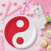 Rood en Wit Yin Yang Papieren Bordje (Feest)