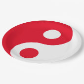 Rood en Wit Yin Yang Papieren Bordje (Gekanteld)