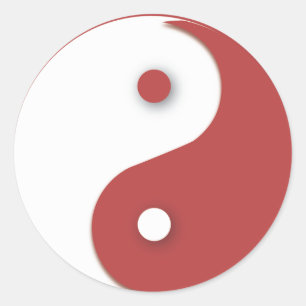 Rood en wit Yin & Yang Ronde Sticker