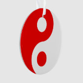 Rood en Wit Yin Yang-symbool Ornament (voorkant)