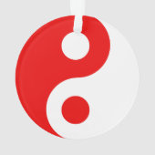 Rood en Wit Yin Yang-symbool Ornament (achterkant)