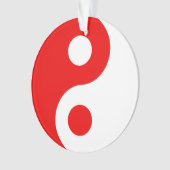 Rood en Wit Yin Yang-symbool Ornament (voorkant)