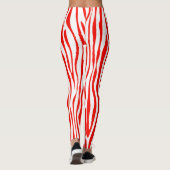 Rood en wit Zebra Leggings (Achterkant)