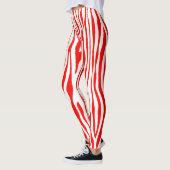 Rood en wit Zebra Leggings (Links)