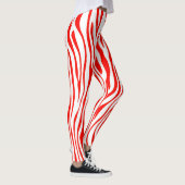 Rood en wit Zebra Leggings (Rechts)