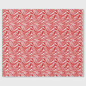 Rood en wit zebra omslagpapier cadeaupapier (Vlak)