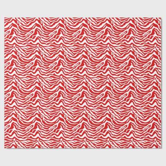 Rood en wit zebra omslagpapier cadeaupapier (Vlak)