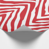 Rood en Wit Zebra Strepen Dierenprint Cadeaupapier (Hoek)