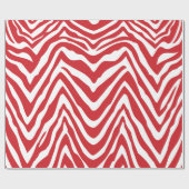 Rood en Wit Zebra Strepen Dierenprint Cadeaupapier (Vlak)