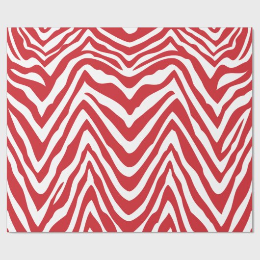 Rood en Wit Zebra Strepen Dierenprint Cadeaupapier (Vlak)
