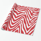 Rood en Wit Zebra Strepen Dierenprint Cadeaupapier (Uitgerold)