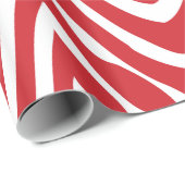 Rood en Wit Zebra Strepen Dierenprint Cadeaupapier (Rol Hoek)