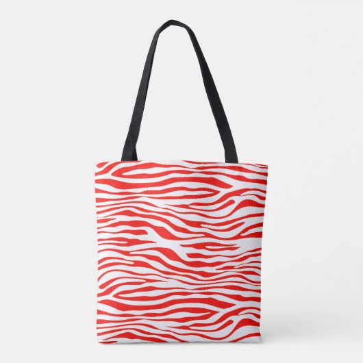 Rood en wit Zebra Tote Bag (Achterkant)