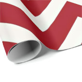 Rood en Wit Zig Zag Gestreepte Moderne Kerstmis Cadeaupapier (Rol Hoek)