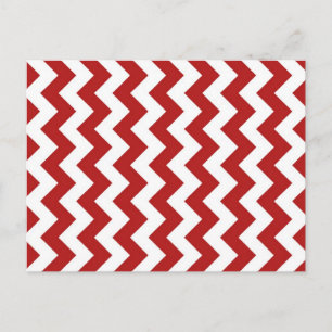 Rood en wit Zigzag Briefkaart