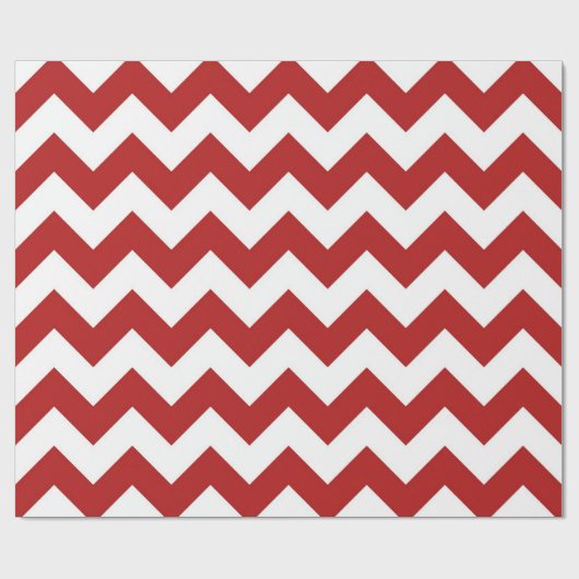 Rood en wit Zigzag inpakpapier (Vlak)