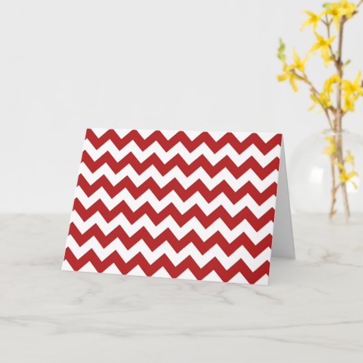 Rood en wit Zigzag Kaart (Gele Bloem)