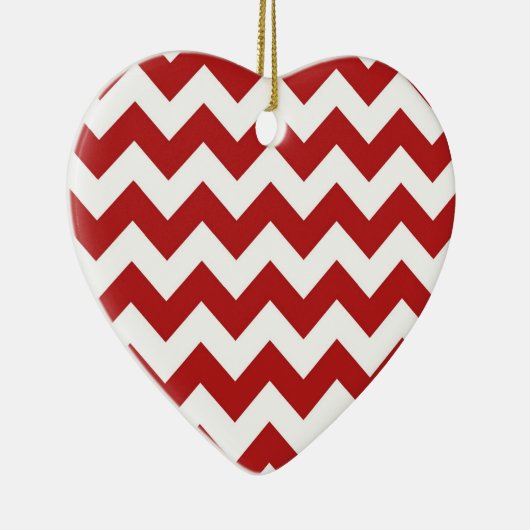 Rood en wit Zigzag Keramisch Ornament (Rechts)