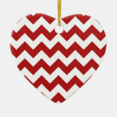 Rood en wit Zigzag Keramisch Ornament (Voorkant)