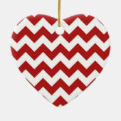 Rood en wit Zigzag Keramisch Ornament (Achterkant)