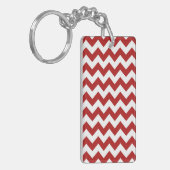 Rood en wit Zigzag Sleutelhanger (Voorkant Links)