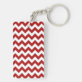 Rood en wit Zigzag Sleutelhanger (achterkant)