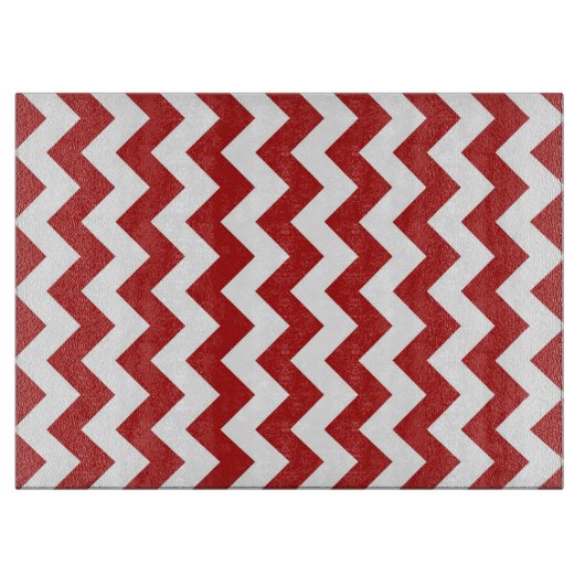 Rood en wit Zigzag Snijplank (Voorkant)