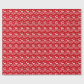 Rood en wit zoet stitch, kerstpatroon cadeaupapier (Vlak)